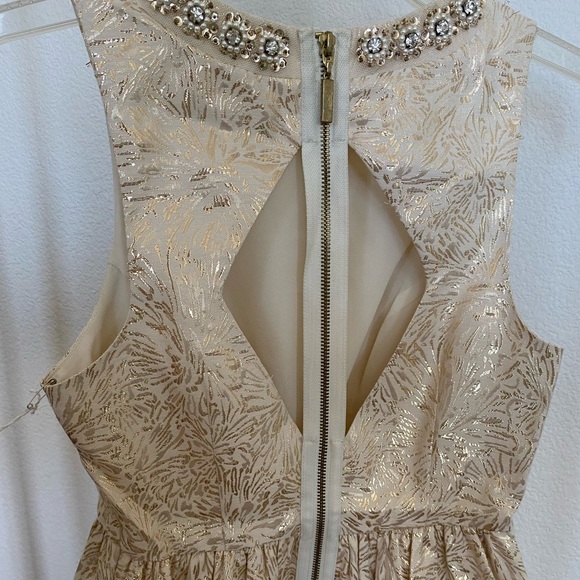 Urban Outfitters 2013 Gold Holiday Dress with Back Cut Outs - Picture 6 of 9